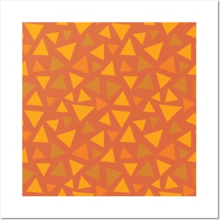 Grass Pattern - Red Autumnal Triangles Posters and Art